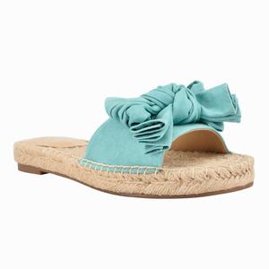 Nine West Bow Espadrille Slides - Light Blue - Ireland (IA3187649)